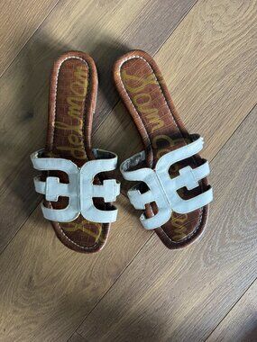 Sam Edelman Bay White Slide Sandals | Size 10